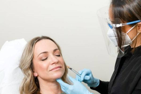 skin treatment in progress